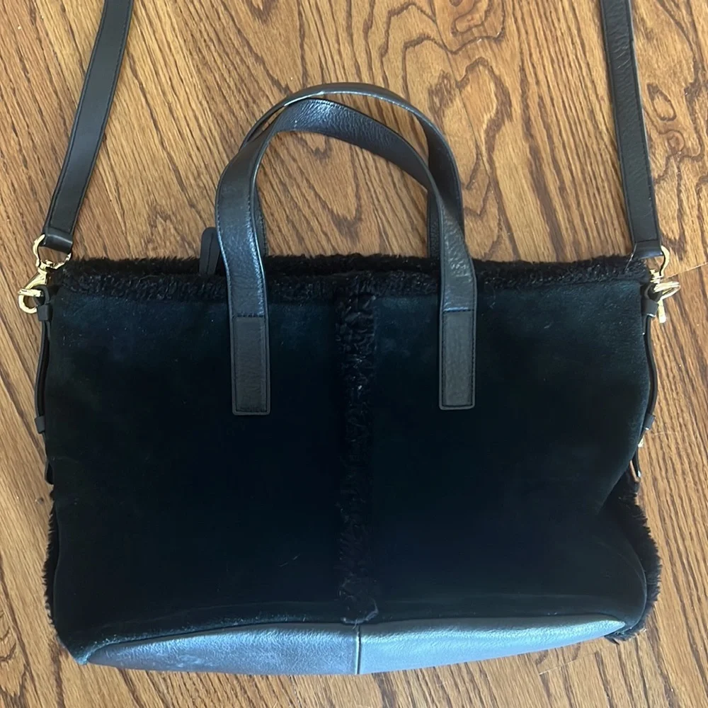 Ugg Australia Quinn Tote Suede Bag In Black - Picture 3 of 10